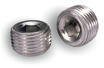 compare product Moroso Pipe Plugs - 1/2in NPT Thread - 3/8in Hex Socket Drive - Aluminum - 2 Pack