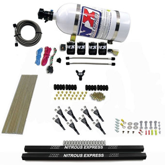 compare product Nitrous Express Pro-Shk/Gas 4 Solenoids Nitrous Kit (200-600HP) w/Rails and 10lb Bottle