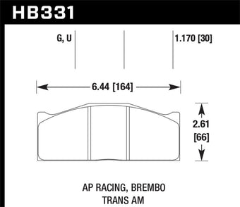 compare product Hawk DTC-80 AP Racing/Brembo 30mm Race Brake Pads