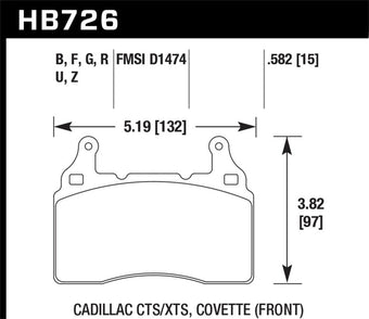 compare product Hawk 10-17 Chevrolet Camaro HP+ Compound Front Brake Pads