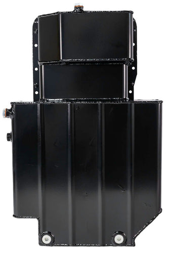 compare product Moroso Ford 351W (w/Rear Sump) Kicked Out Circle Track Baffled Wet Sump 9qt 7.5in Steel Oil Pan