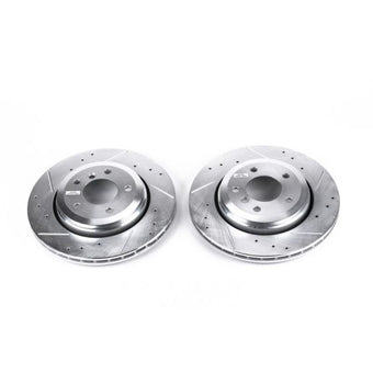 compare product Power Stop 01-06 BMW 330Ci Rear Evolution Drilled & Slotted Rotors - Pair
