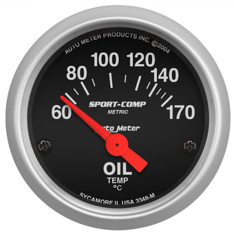 compare product Autometer Sport-Comp 52mm 60-170 Degree Short Sweep Electronic Oil Temperature Gauge