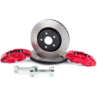 compare product Alcon 2007+ Jeep JK w/ 5x5.5in Hub 357x32mm Rotor 4-Piston Red Calipers Front Brake Upgrade Kit