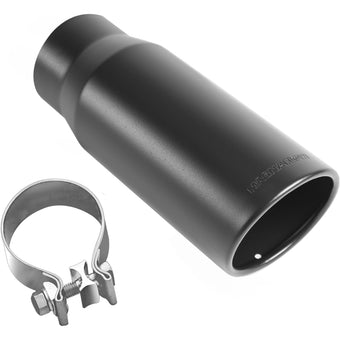 compare product MagnaFlow Tip Stainless Black Coated Single Wall Round Single Outlet 5in Dia 3.5in Inlet 14.5in L