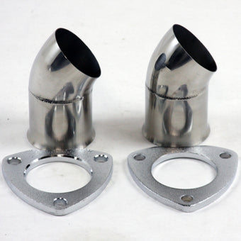 compare product Granatelli 3.0in 304SS Turn Down w/3-Bolt Flange & Gaskets (Pair)