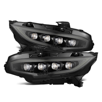 compare product AlphaRex 16-21 Honda Civic NOVA-Series LED Proj Headlights Alpha-Black w/Actv Lgt & Seq.Sig / SB DRL