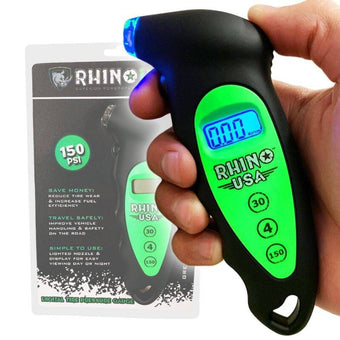 compare product Rhino USA Digital Tire Pressure Gauge 150 Psi (Green)