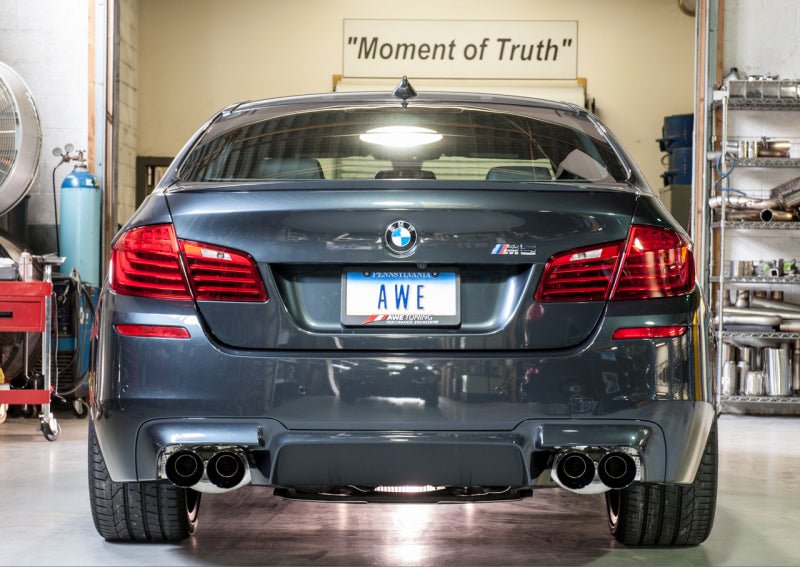 AWE Tuning BMW F10 M5 Touring Edition Axle - Back Exhaust Diamond Black Tips - My Store