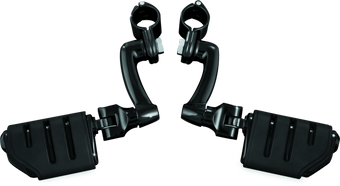 compare product Kuryakyn Longhorn Trident Dually Offset Highway Pegs 1-1/4 in Clamp Black