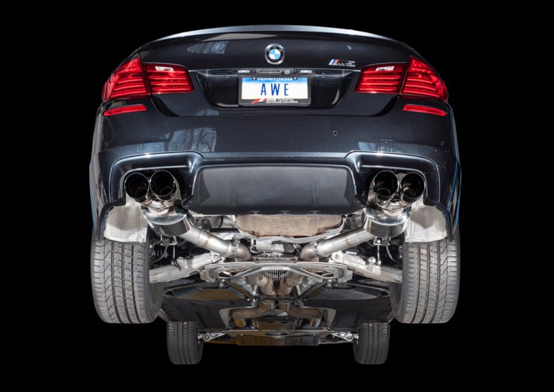 AWE Tuning BMW F10 M5 Touring Edition Axle - Back Exhaust Diamond Black Tips - My Store