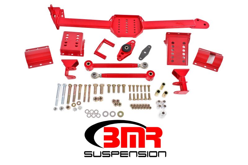 BMR 05 - 14 S197 Mustang Body Mount Watts Link Rod End/Poly w/ Adj. Axle Clamps - Red - My Store
