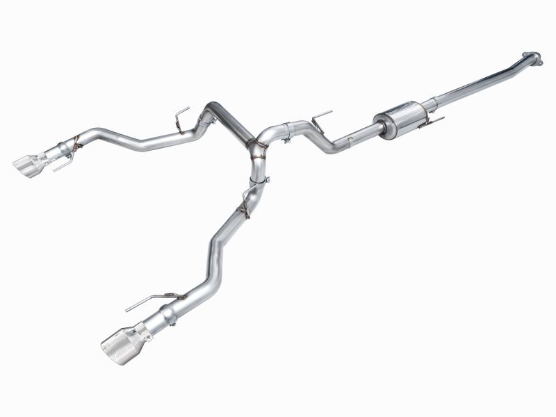 AWE Tuning 2021+ Ford F150 Tremor w/ Bumper Cutouts 0FG Non - Resonated Cat - Back w/ Chrome Silver Tips - My Store