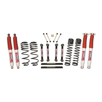 compare product Skyjacker Jeep TJ/LJ 4in Dual Rate Long Travel Front/Rear Kit w/ Hydro 7000 Shocks