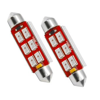 compare product Oracle 44MM 6 LED 3-Chip Festoon Bulbs (Pair) - Red