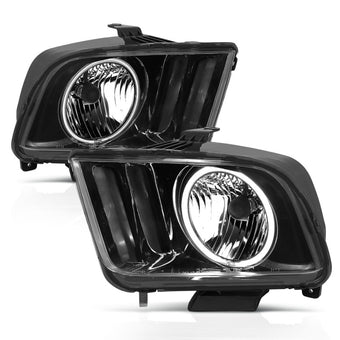 compare product ANZO 2005-2009 Ford Mustang Crystal Headlights w/ Halo Black (CCFL)