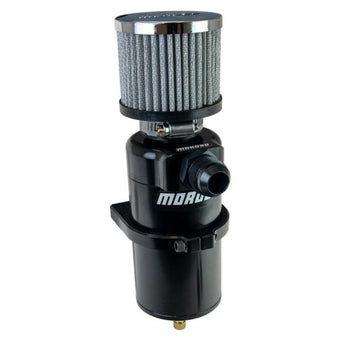 compare product Moroso Single Inlet -12AN Billet Breather Tank Catch Can - Black