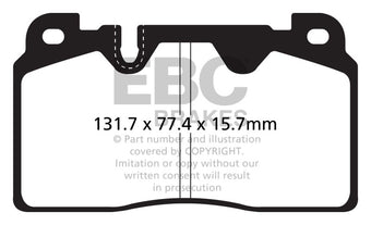 compare product EBC 12+ Audi Q5 2.0 Turbo (Brembo) Yellowstuff Front Brake Pads
