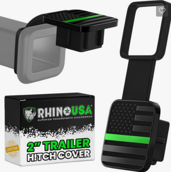 compare product Rhino USA 2In American Flag Hitch Cover - Black & Green