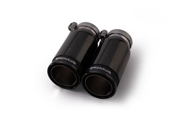 compare product Remus Stainless Steel 84mm Black Chrome Straight w/Carbon Insert Tail Pipe Set (Pair)