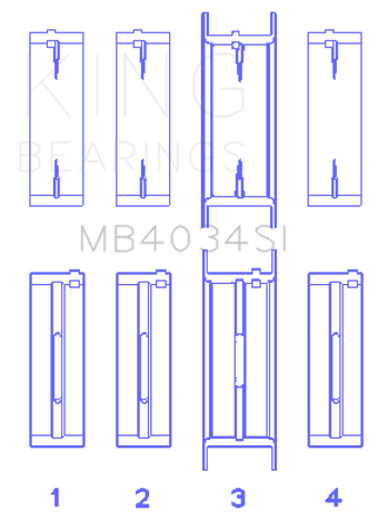 compare product King Engine Bearings Ford 232 (Size 0.25) Main Bearing Set