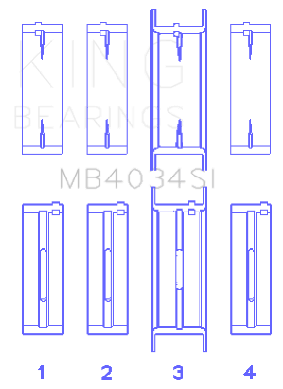King Engine Bearings Ford 232 (Size +0.50mm) Main Bearing Set - My Store