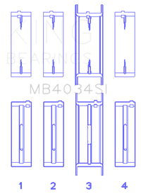 King Engine Bearings Ford 232 (Size +0.50mm) Main Bearing Set - My Store