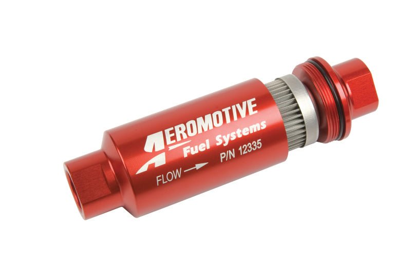 Aeromotive In - Line Filter - AN - 10 size - 40 Micron SS Element - Red Anodize Finish - My Store