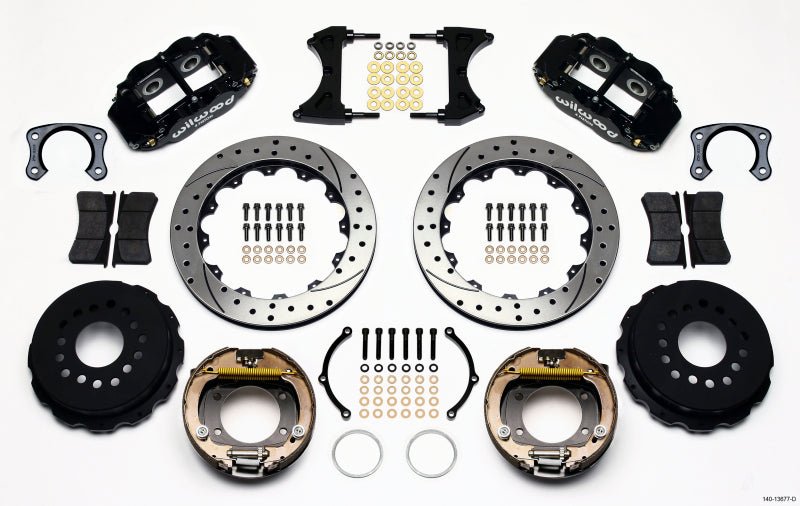 Wilwood Narrow Superlite 4R Rear P - Brk Kit 12.88in Drilled Big Ford New Style 2.50in Off Stag Mount - My Store
