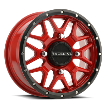 compare product Raceline A94R Krank 14x7in / 4x156 BP / 38mm Offset / 132.5mm Bore - Red & Black Lip Wheel