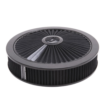 compare product Edelbrock Air Cleaner Pro-Flo High-Flow Series Round Filtered Top 14In Dia X 3 125In Dropped Base