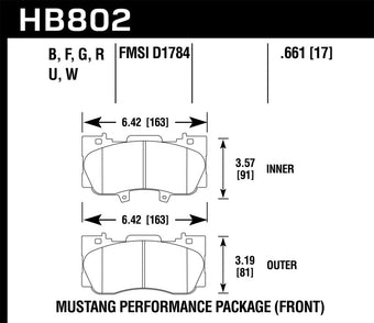 compare product Hawk 16-17 Ford Mustang HP+ Street Front Brake Pads