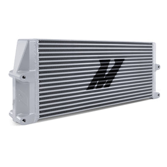 compare product Mishimoto Heavy-Duty Oil Cooler - 17in. Same-Side Outlets - Silver