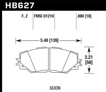 compare product Hawk 06-16 Toyota RAV4 HPS 5.0 Front Brake Pads