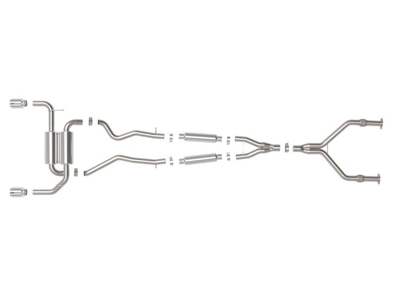 aFe Takeda Cat - Back Exhaust System Infiniti Q50 14 - 15 V6 - 3.7L - Polished Tip - My Store
