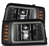 AlphaRex 92 - 96 Ford F - Series/Bronco LUXX - Series Proj Headlights Blk w/Actv Light SeqSig & SBDRL - My Store