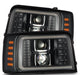 AlphaRex 92 - 96 Ford F - Series/Bronco LUXX - Series Proj Headlights Blk w/Actv Light SeqSig & SBDRL - My Store