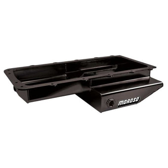 compare product Moroso Ford 5.0L/5.2L Coyote Cobra Replica Road Race Baffled Rear T-Sump Steel Black Pc Oil Pan