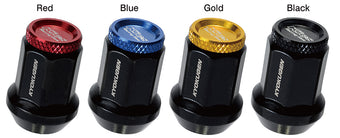 compare product Project Kics Kyokugen Lug Nut Set (20) 12x1.50 Black Aluminum w/Black Cap