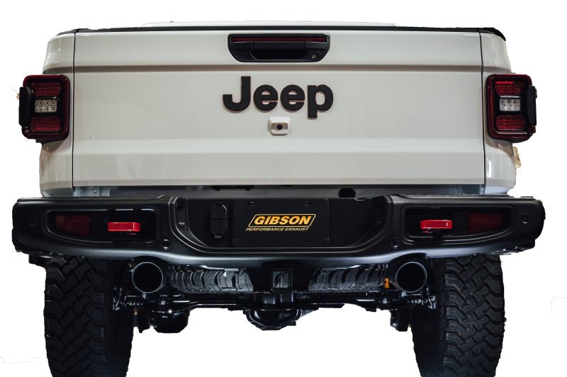 Gibson 20 - 22 Jeep Gladiator JT Rubicon 3.6L 3in/2.5in Cat - Back Dual Split Exhaust - Black Elite - My Store