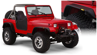 compare product Bushwacker 87-95 Jeep Wrangler Flat Style Flares 4pc Excludes Renegade - Black
