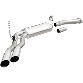 compare product MagnaFlow 11-13 Ford F-150 Pickup Dual Same Side Before P/S Rear Tire Stainless CatBack Perf Exhaust