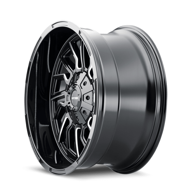 Mayhem 8111 Flywheel 20x9 / 5x127 BP / 0mm Offset / 87.1mm Hub Black w/ Milled Spokes Wheel - My Store
