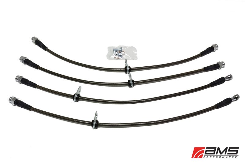 AMS Performance 08 - 15 Mitsubishi EVO X Stainless Steel Brake Lines (4 Lines) - My Store