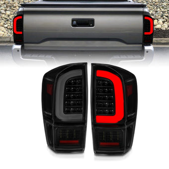 compare product ANZO 16-21 Toyota Tacoma LED Tail Lights - w/ Light Bar Sequential Black Housing & Smoke Lens