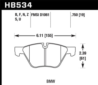 compare product Hawk 2011 BMW 125i Front ER-1 Brake Pads