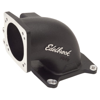 compare product Edelbrock High Flow Intake Elbow 95mm Throttle Body to Square-Bore Flange Black Finish