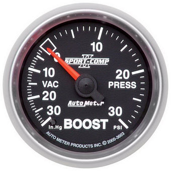 compare product Autometer Sport-Comp II 52mm 30 PSI Mechanical Boost Vacuum Gauge