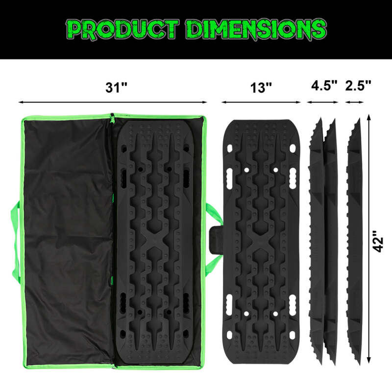 Rhino USA Recovery Traction Boards - Black (Pair) - My Store