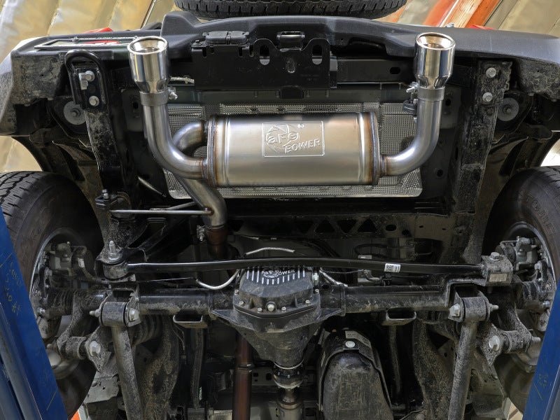 aFe Vulcan 3in 304 SS Axle - Back Exhaust 2021 Ford Bronco L4 - 2.3L (t)/V6 - 2.7L (tt) w/ Black Tips - My Store